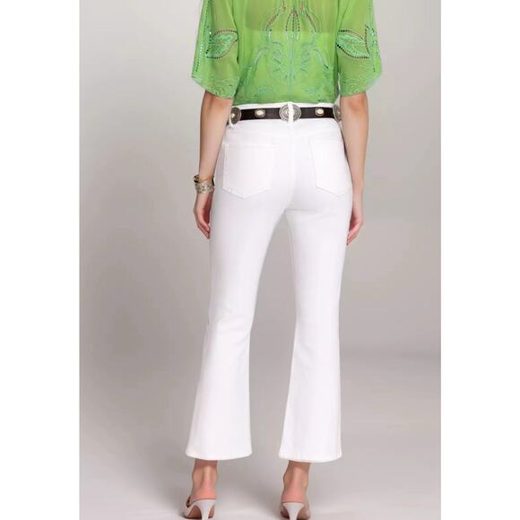 Johnny Was Marseille Baby Boot Jeans JW1011CN8 White Size 32 New w/ Defect - Picture 3 of 9